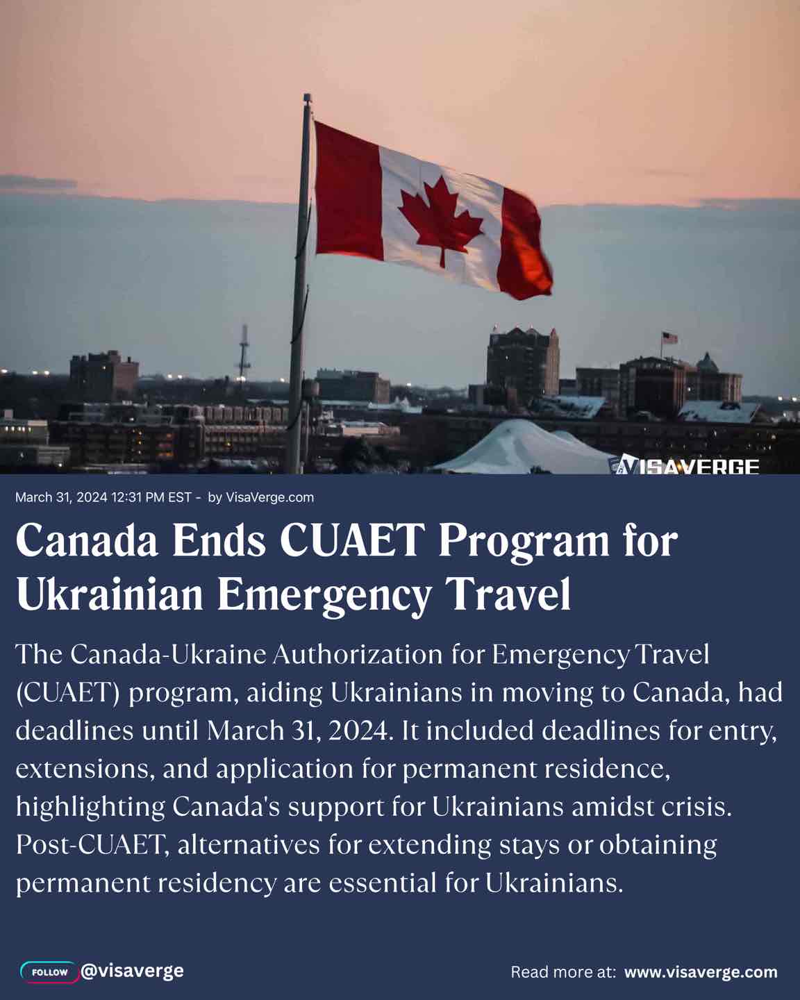 Canada Ends CUAET Program for Ukrainian Emergency Travel Canada Ends CUAET Program for Ukrainian Emergency Travel