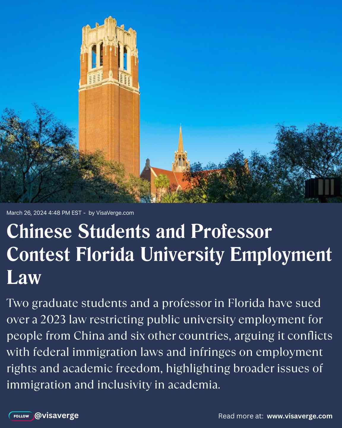 Chinese Students and Professor Contest Florida University Employment Law Chinese Students and Professor Contest Florida University Employment Law