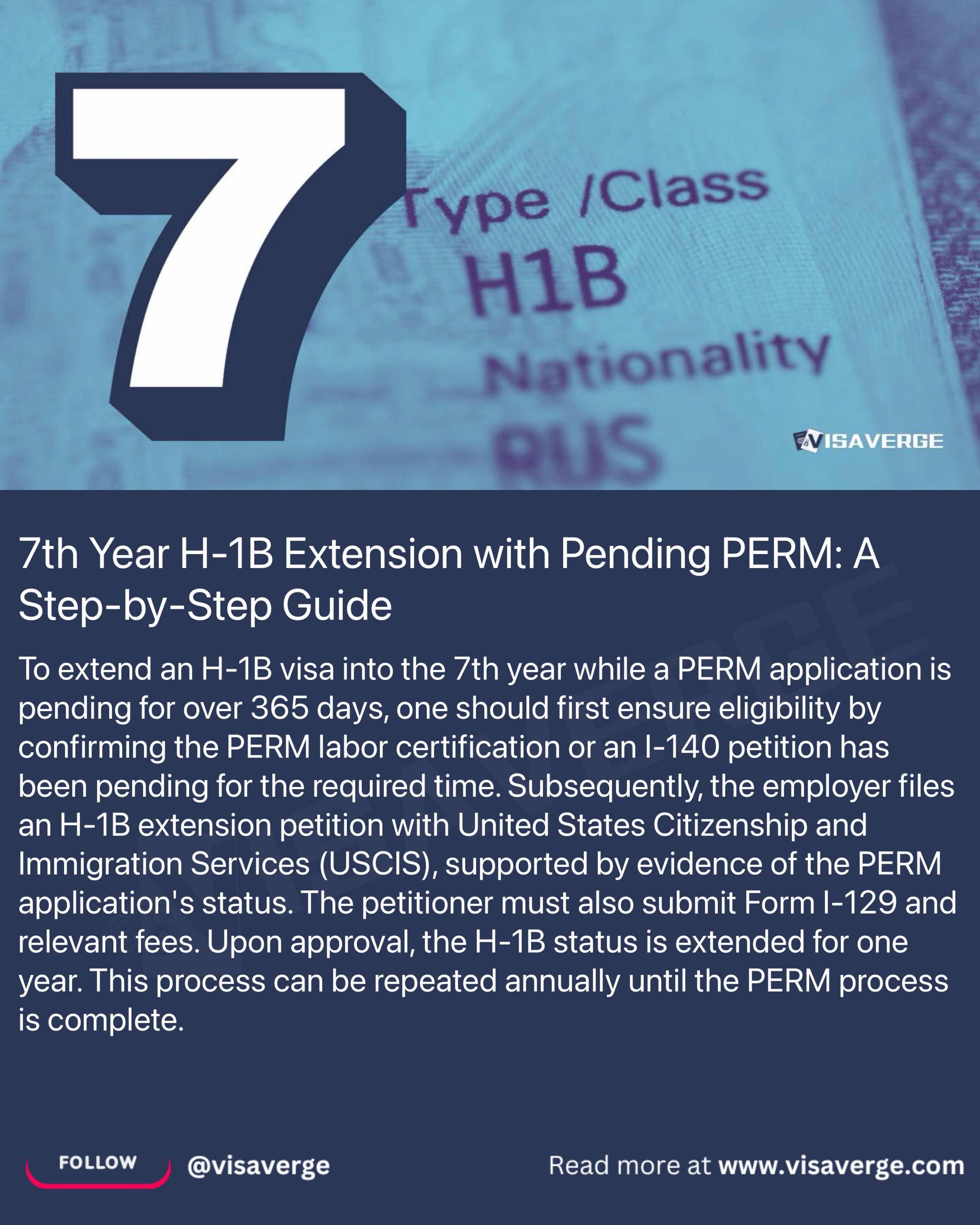 7th Year H-1B Extension with Pending PERM: A Step-by-Step Guide - VisaVerge 7th Year H-1B Extension with Pending PERM: A Step-by-Step Guide