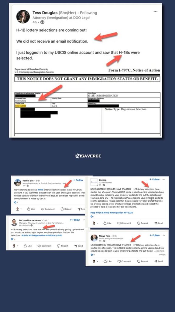 How to Check Your H-1B Lottery Results: Step-by-Step Guide - VisaVerge H-1B Visa Approval Notice Example