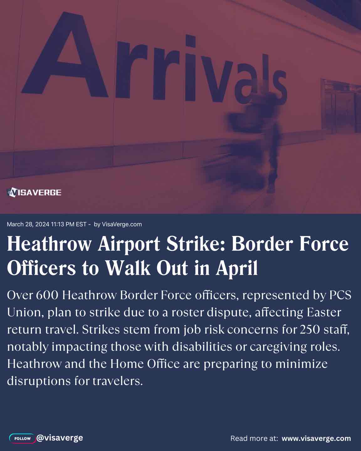 Heathrow Airport Strike: Border Force Officers to Walk Out in April Heathrow Airport Strike: Border Force Officers to Walk Out in April