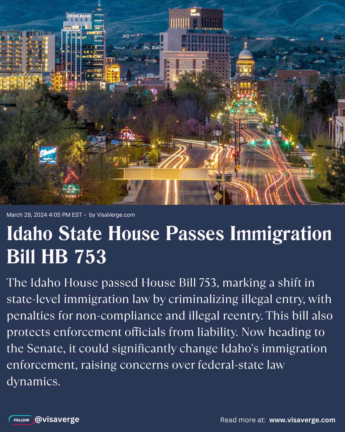 Idaho State House Passes Immigration Bill HB 753 Idaho State House Passes Immigration Bill HB 753