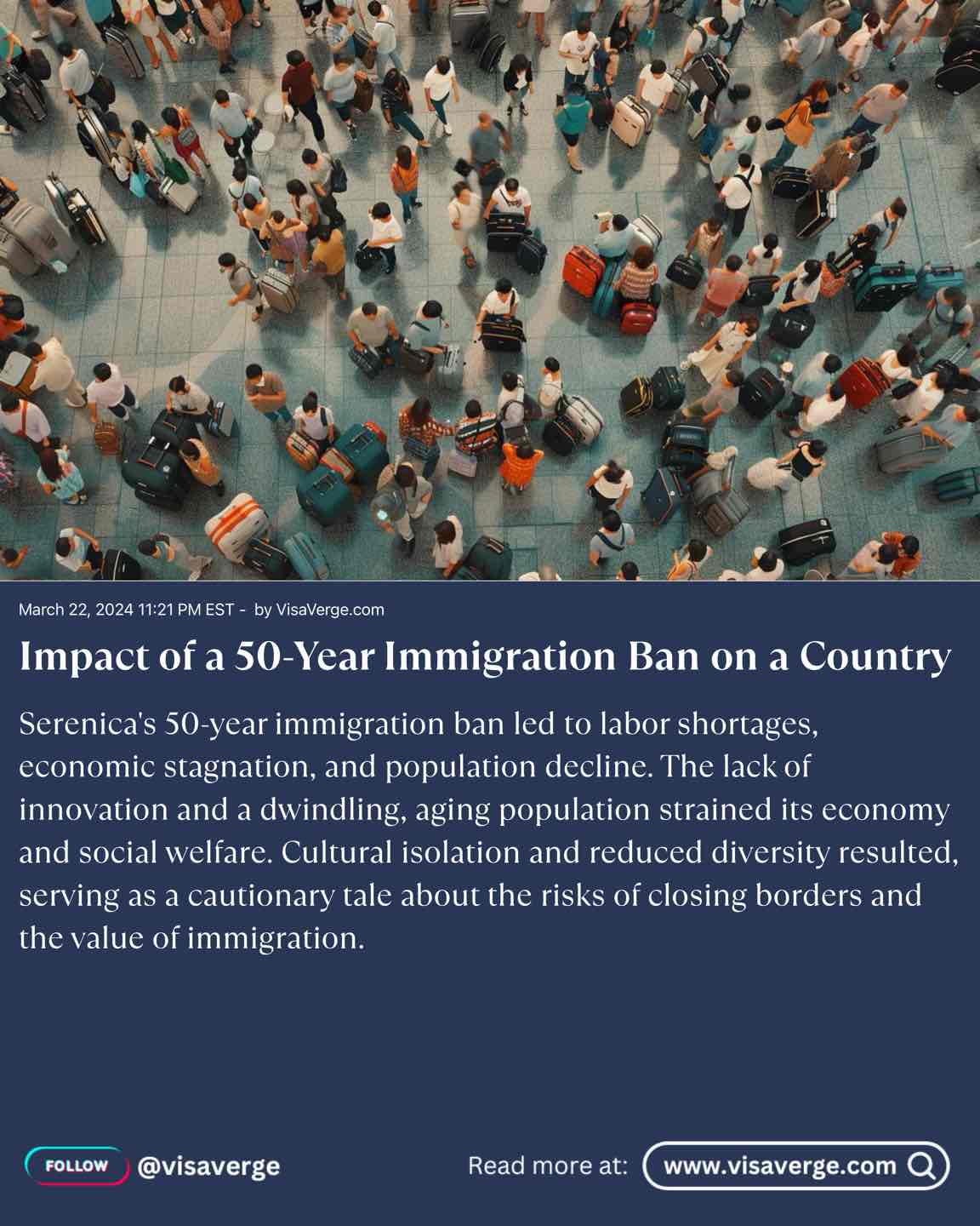 Impact of a 50-Year Immigration Ban on a Country Impact of a 50-Year Immigration Ban on a Country