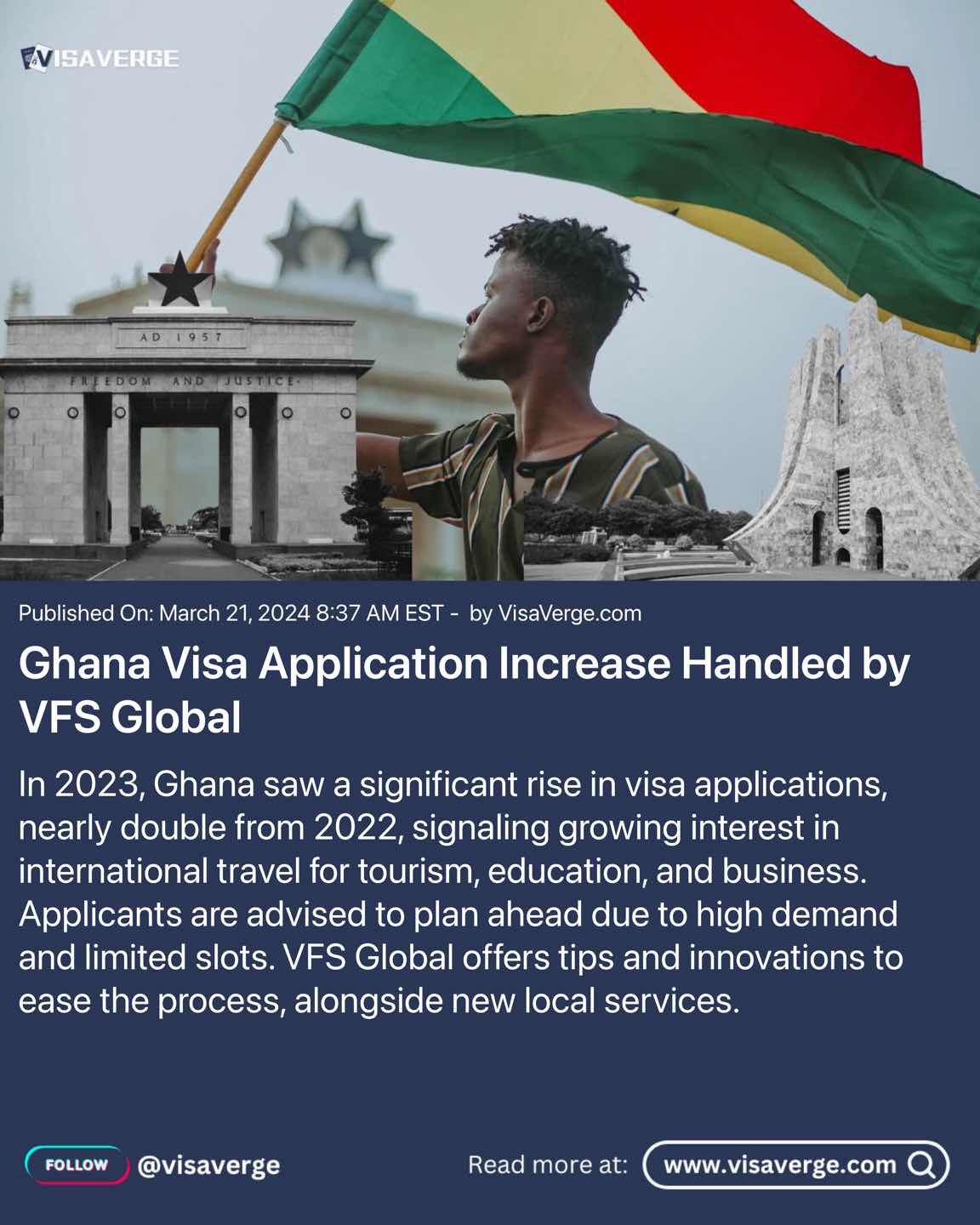 Ghana Visa Application Increase Handled by VFS Global
