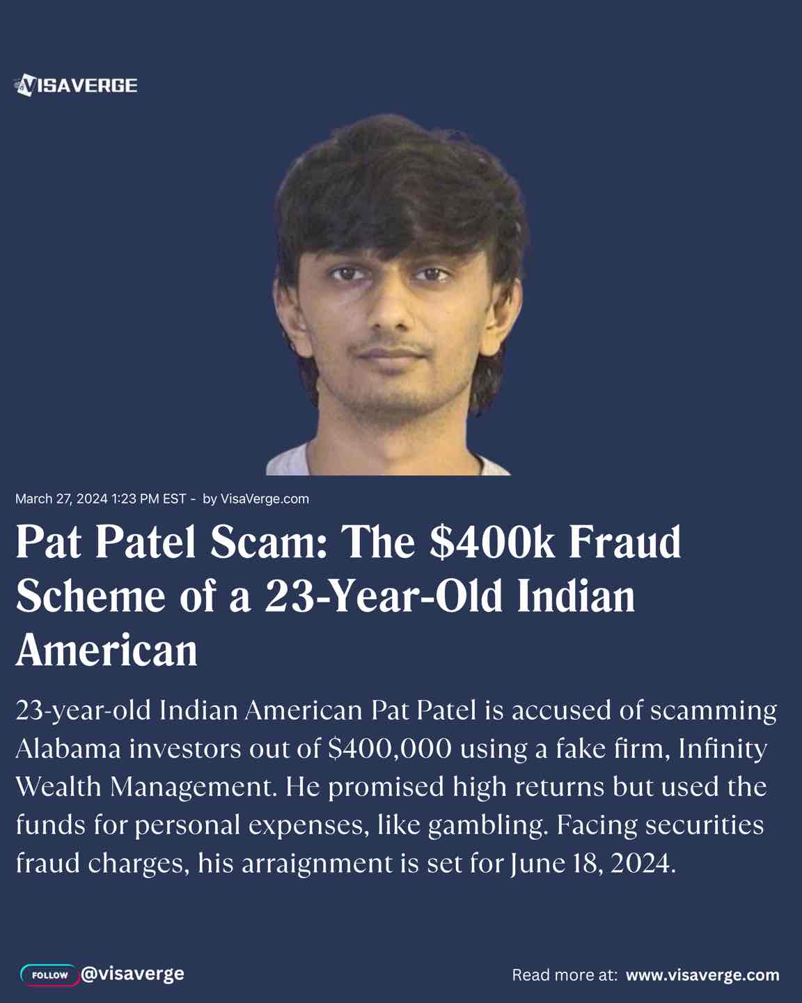 Pat Patel Scam: The $400k Fraud Scheme of a 23-Year-Old Indian American