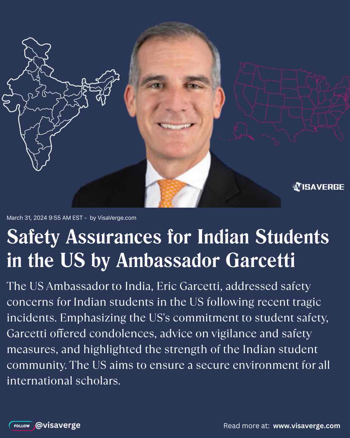 Safety Assurances for Indian Students in the US by Ambassador Garcetti Safety Assurances for Indian Students in the US by Ambassador Garcetti