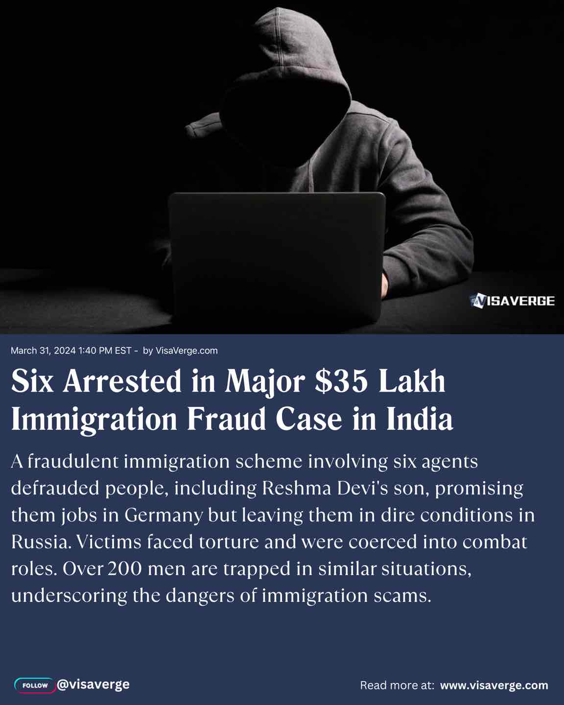 Six Arrested in Major $35 Lakh Immigration Fraud Case in India Six Arrested in Major $35 Lakh Immigration Fraud Case in India