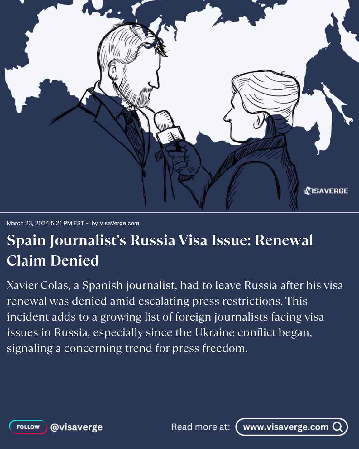 Spain Journalist's Russia Visa Issue: Renewal Claim Denied Spain Journalist's Russia Visa Issue: Renewal Claim Denied