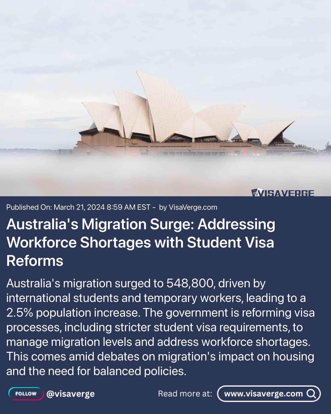 Australia's Migration Surge: Addressing Workforce Shortages with Student Visa Reforms