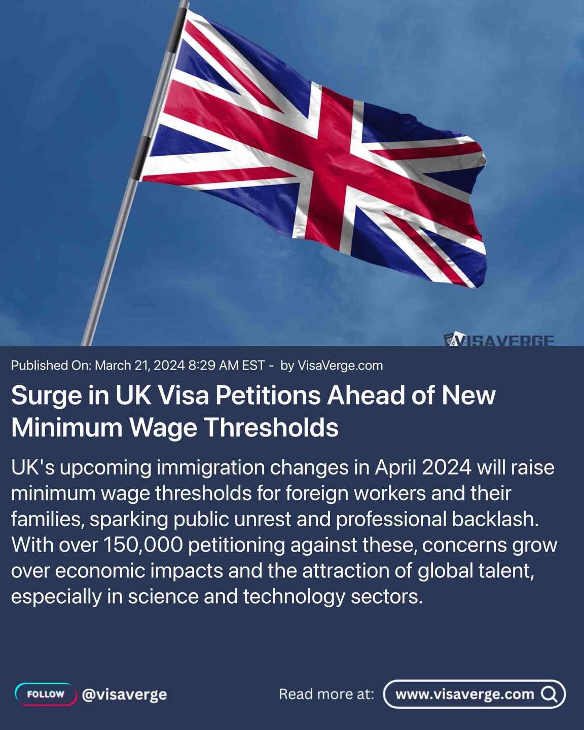 Surge in UK Visa Petitions Ahead of New Minimum Wage Thresholds Surge in UK Visa Petitions Ahead of New Minimum Wage Thresholds