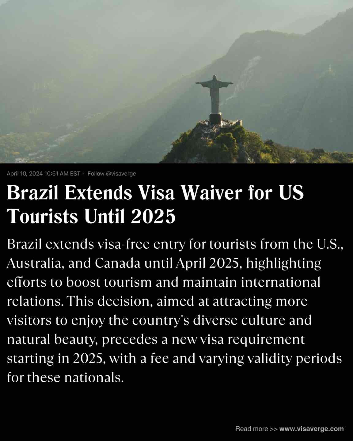 Brazil Extends Visa Waiver for US Tourists Until 2025 Brazil Extends Visa Waiver for US Tourists Until 2025