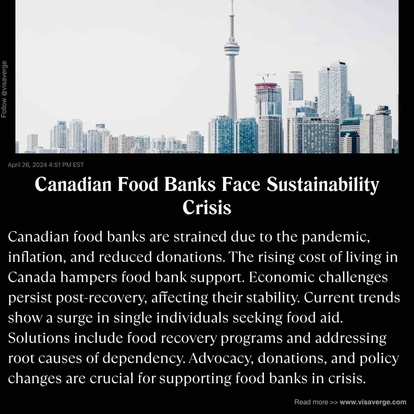 Canadian Food Banks Face Sustainability Crisis