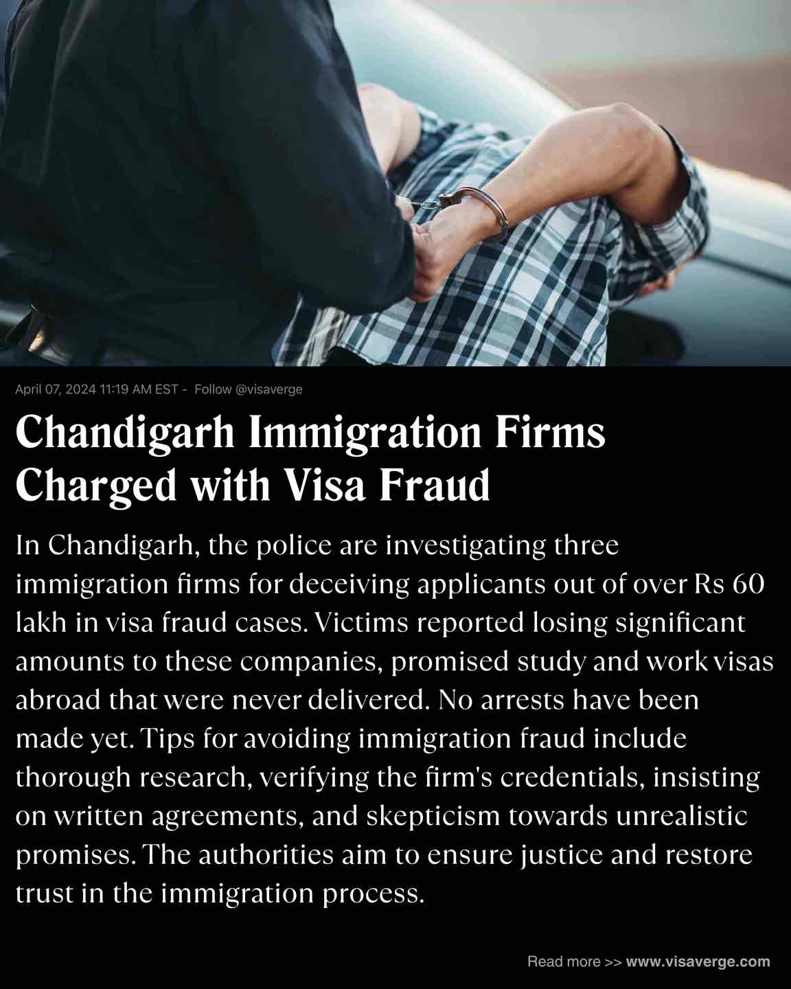 Chandigarh Immigration Firms Charged with Visa Fraud Chandigarh Immigration Firms Charged with Visa Fraud