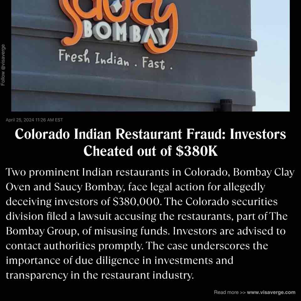 Colorado Indian Restaurant Fraud: Investors Cheated out of $380K Colorado Indian Restaurant Fraud: Investors Cheated out of $380K