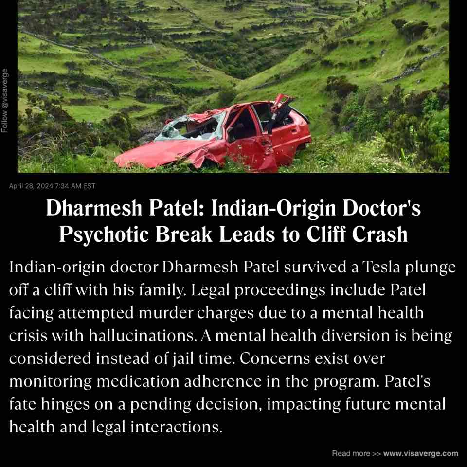 Dharmesh Patel: Indian-Origin Doctor's Psychotic Break Leads to Cliff Crash