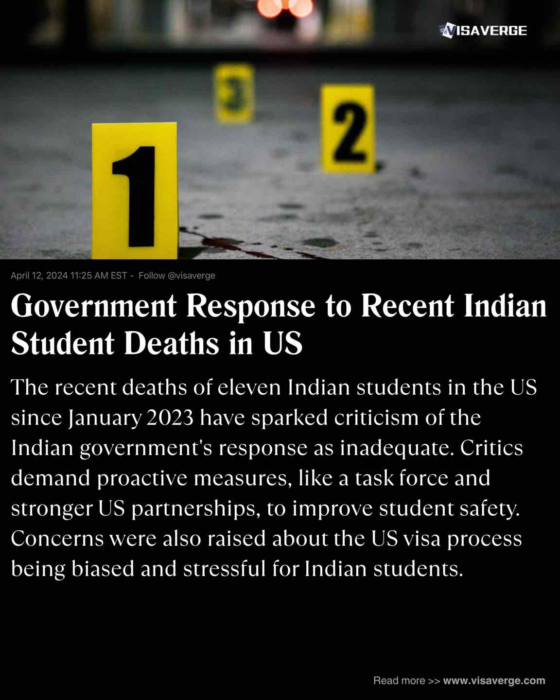 Government Response to Recent Indian Student Deaths in US Government Response to Recent Indian Student Deaths in US