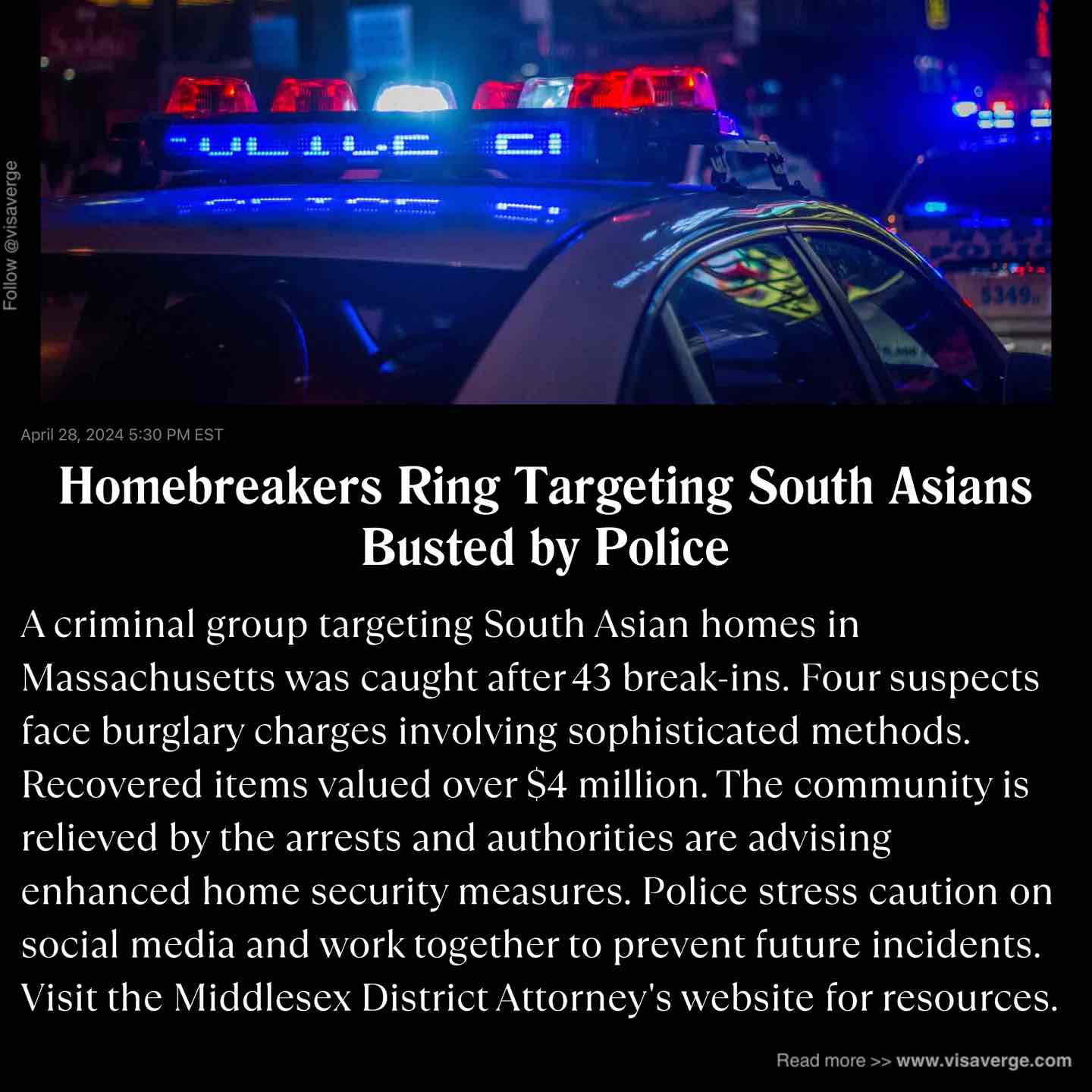 Homebreakers Ring Targeting South Asians Busted by Police