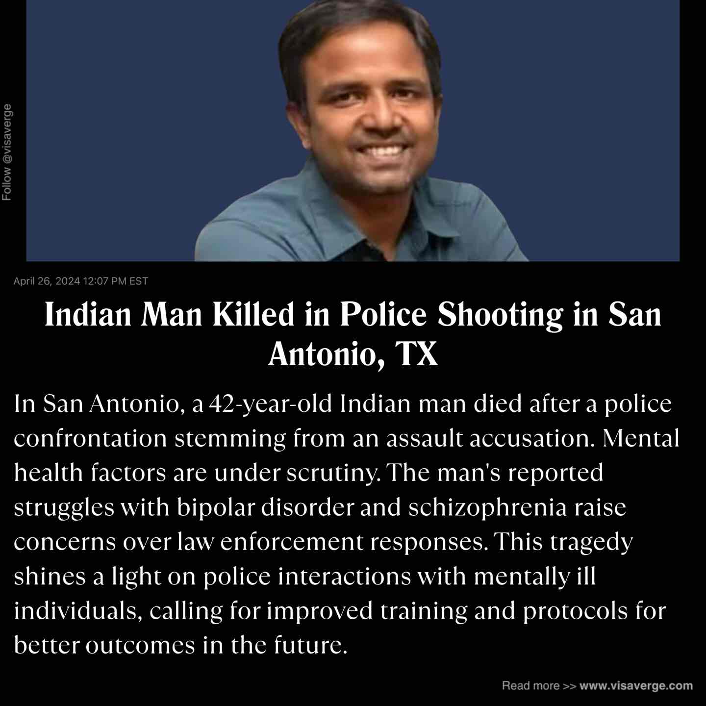 Indian Man Killed in Police Shooting in San Antonio, TX Indian Man Killed in Police Shooting in San Antonio, TX