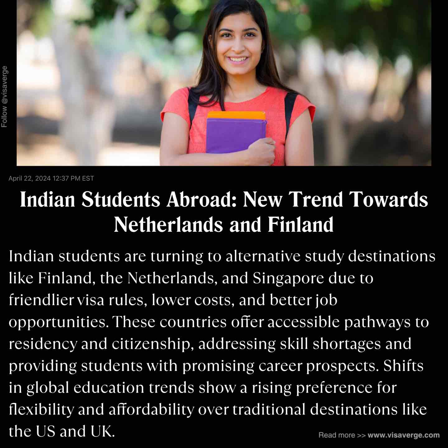 Indian Students Abroad: New Trend Towards Netherlands and Finland Indian Students Abroad: New Trend Towards Netherlands and Finland