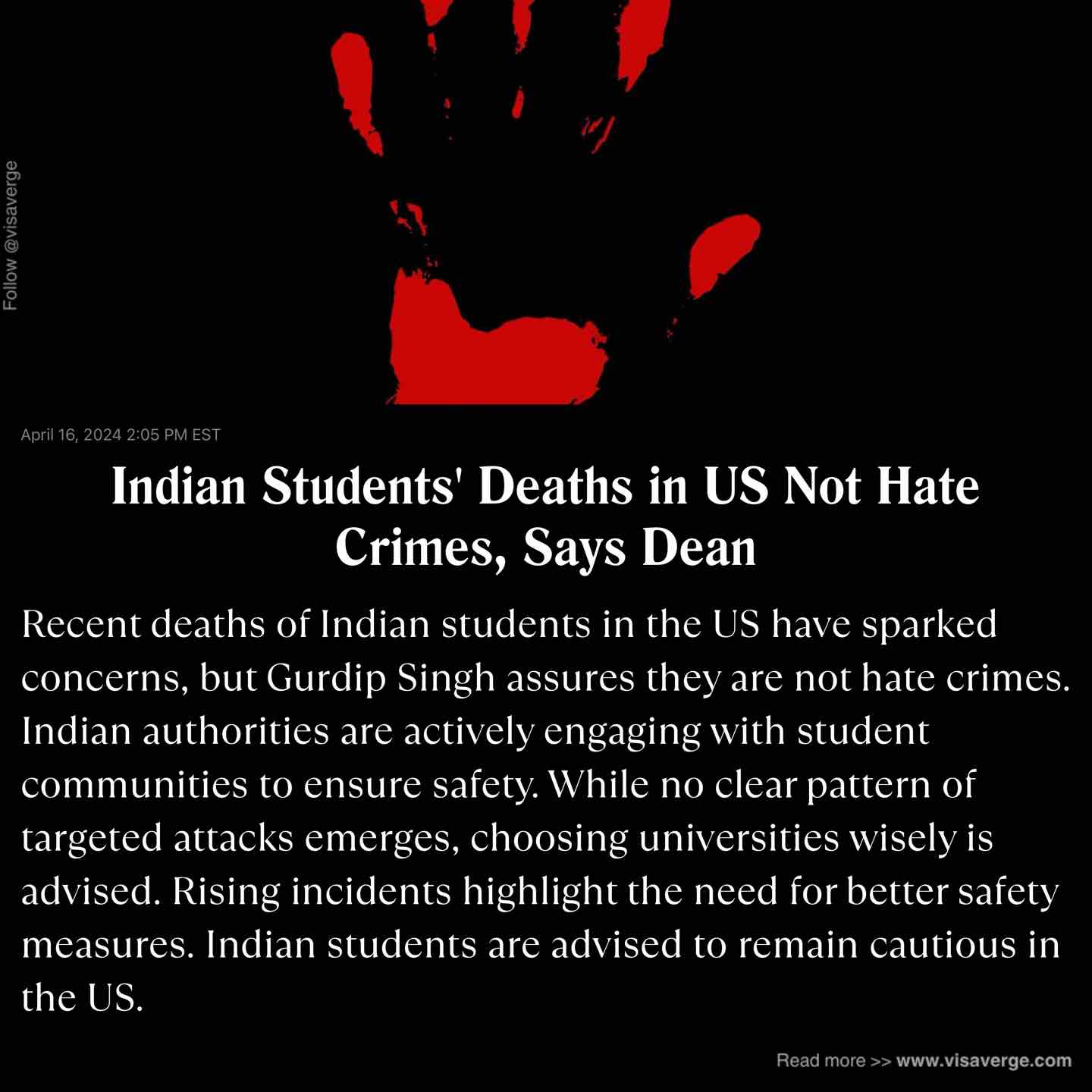 Indian Students' Deaths in US Not Hate Crimes, Says Dean Indian Students' Deaths in US Not Hate Crimes, Says Dean