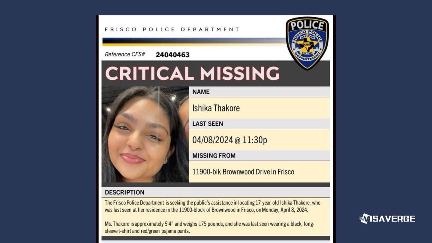 Ishika Thakore: Indian Teen Missing in the US Ishika Thakore: Indian Teen Missing in the US