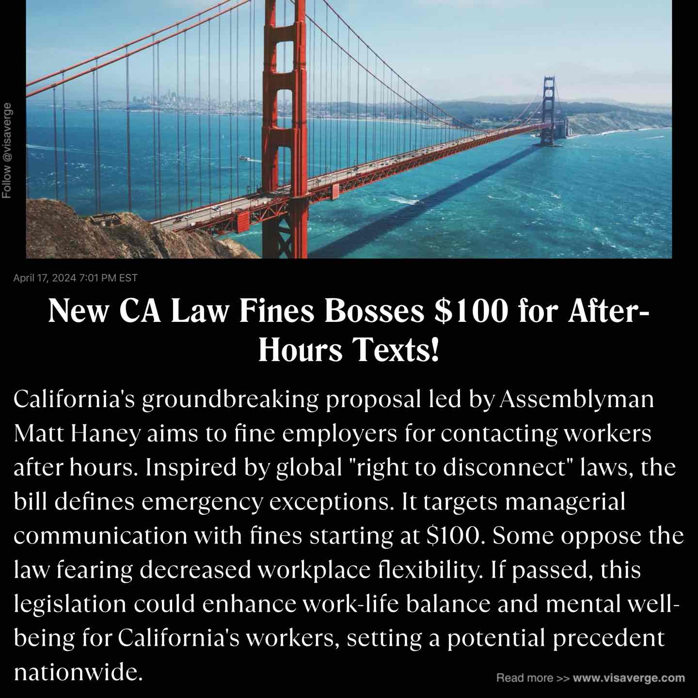 New CA Law Fines Bosses $100 for After-Hours Texts!
