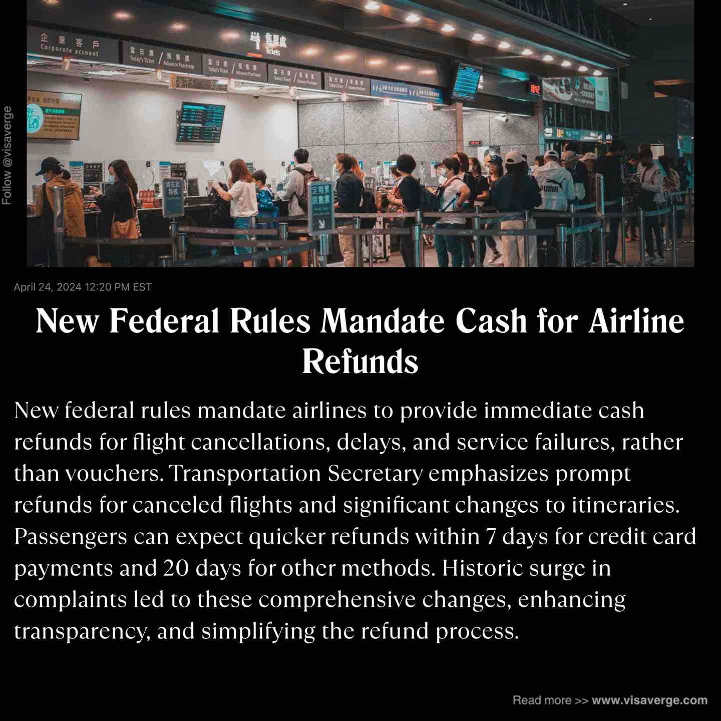 New Federal Rules Mandate Cash for Airline Refunds New Federal Rules Mandate Cash for Airline Refunds