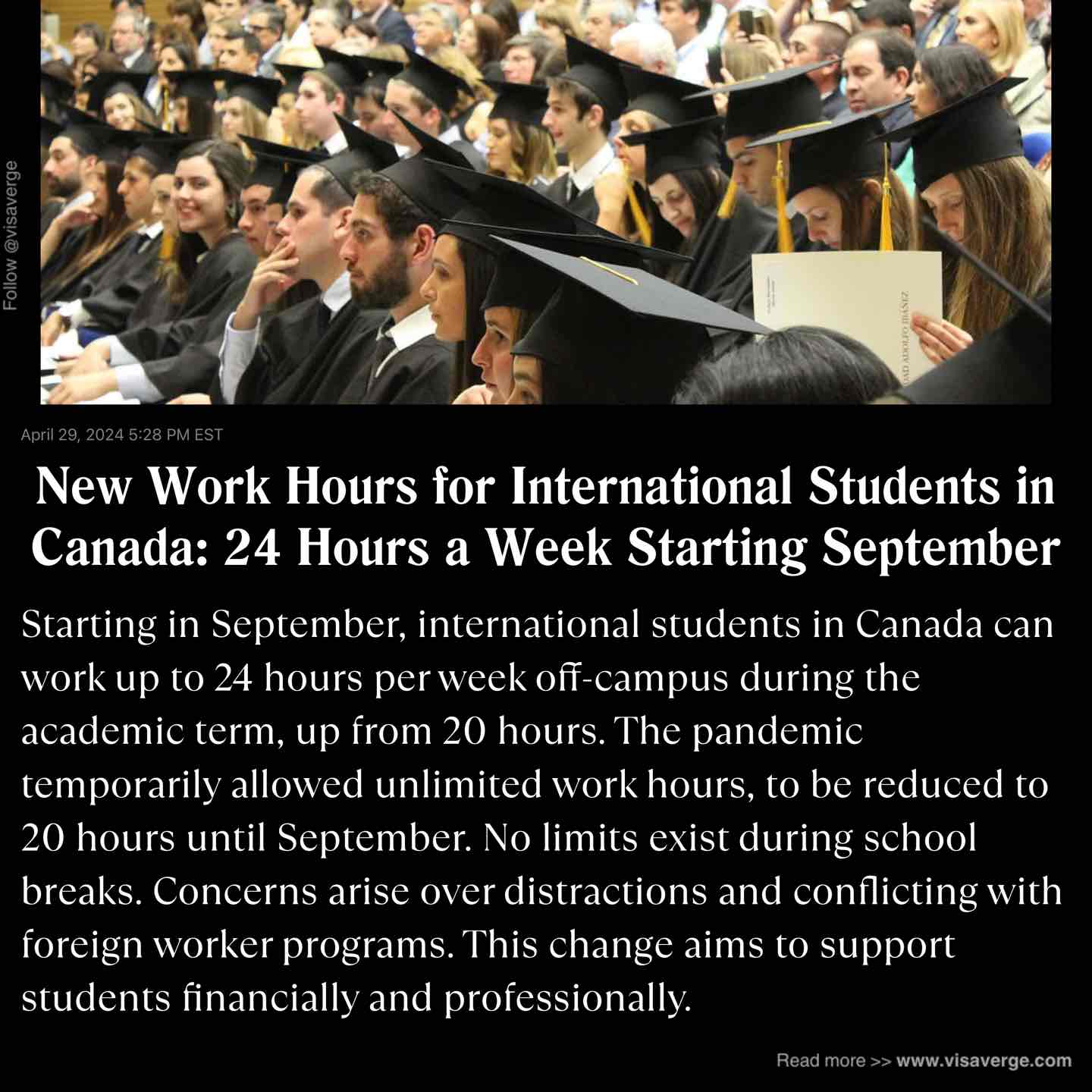 New Work Hours for International Students in Canada: 24 Hours a Week Starting September New Work Hours for International Students in Canada: 24 Hours a Week Starting September
