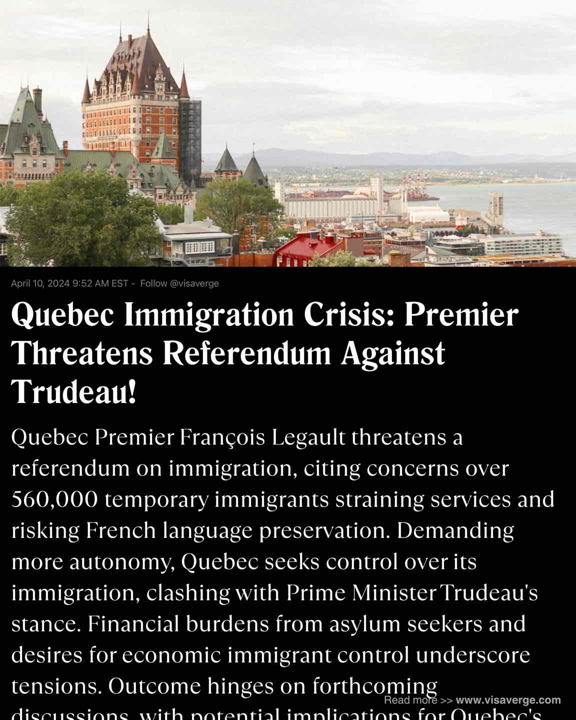 Quebec Immigration Crisis: Premier Threatens Referendum Against Trudeau!