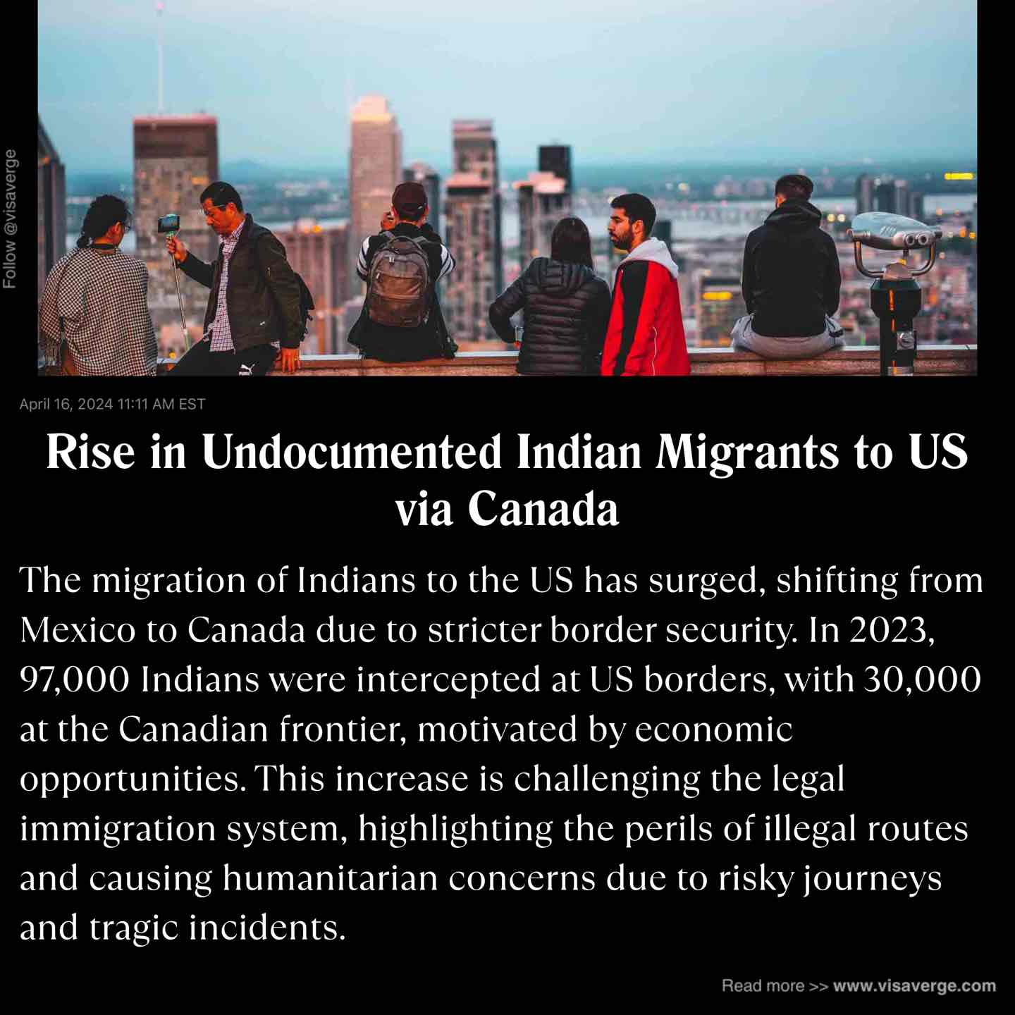 Rise in Undocumented Indian Migrants to US via Canada Rise in Undocumented Indian Migrants to US via Canada