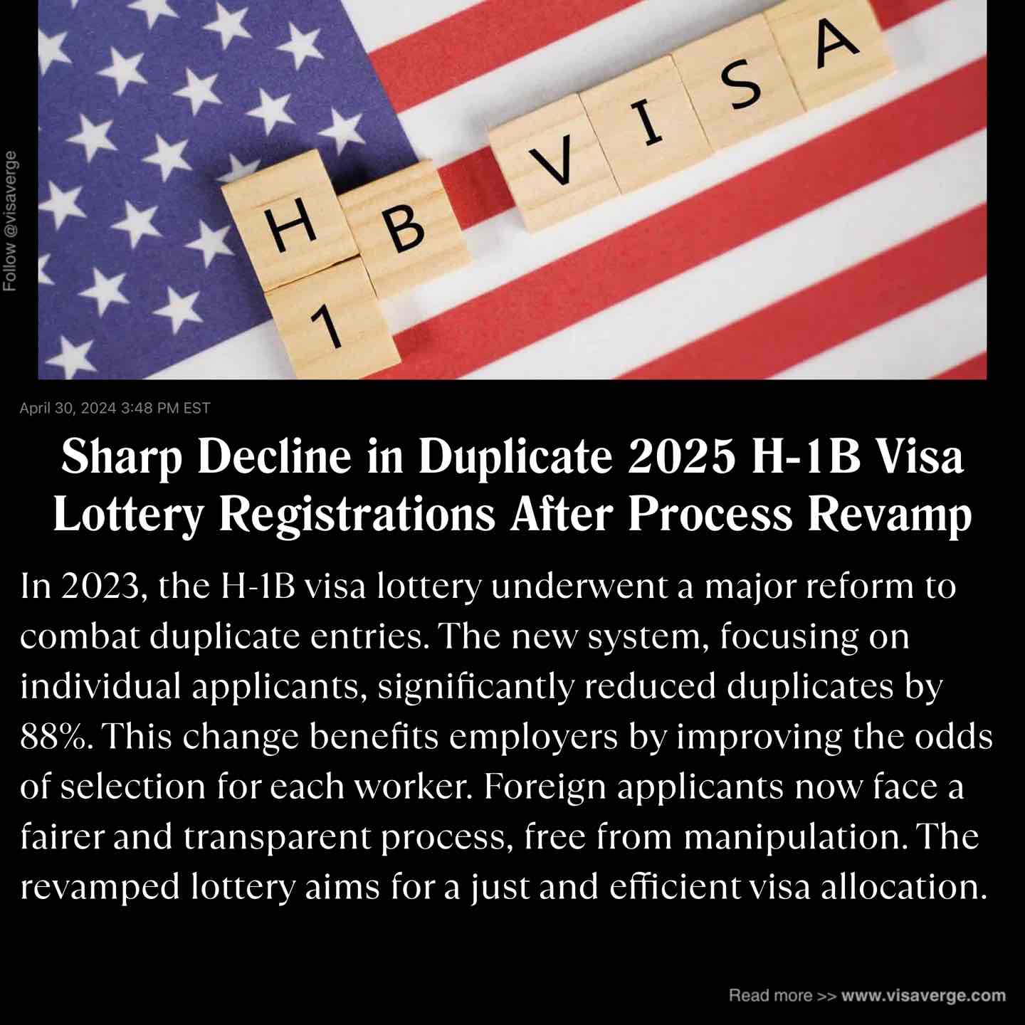 Sharp Decline in Duplicate 2025 H-1B Visa Lottery Registrations After Process Revamp