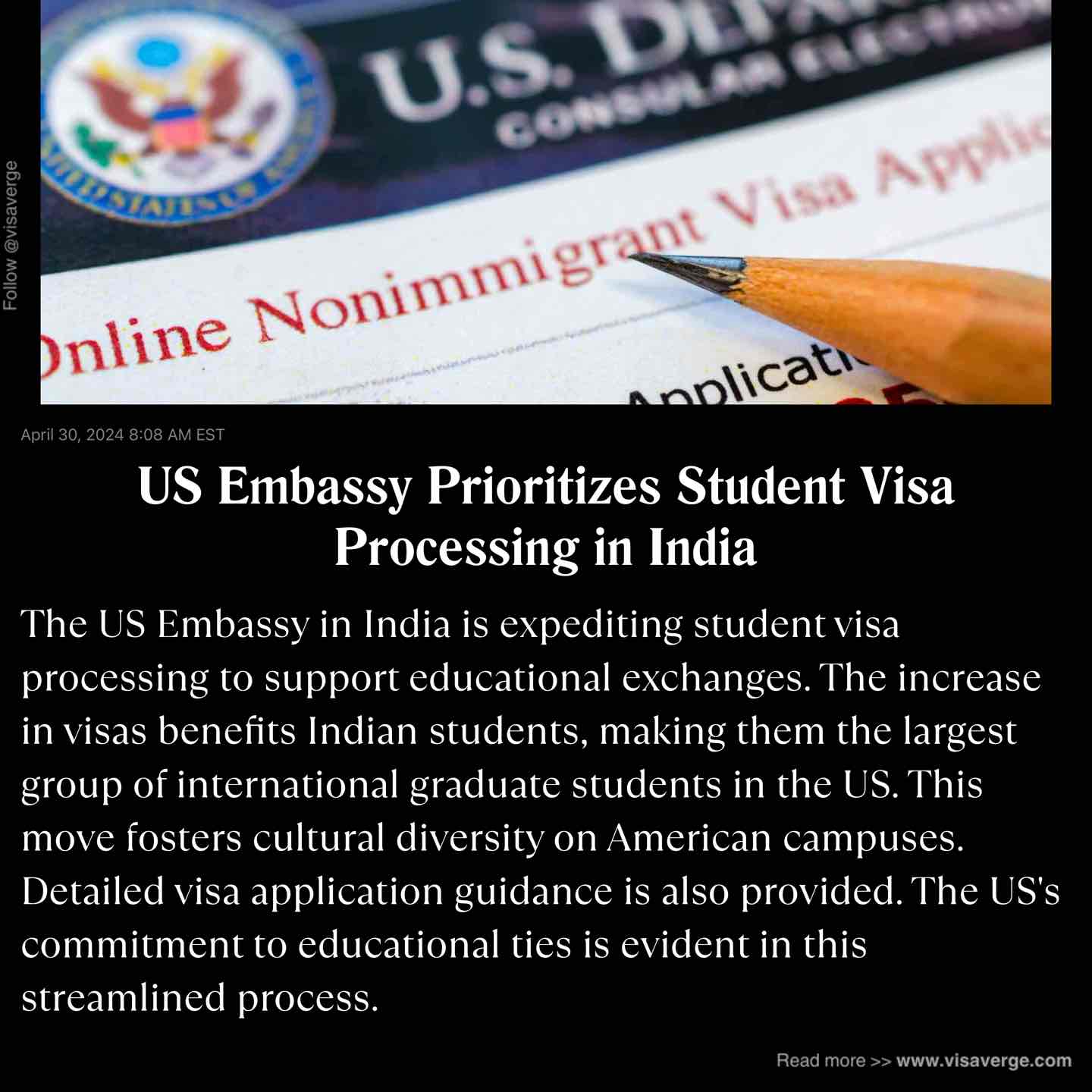 US Embassy Prioritizes Student Visa Processing in India