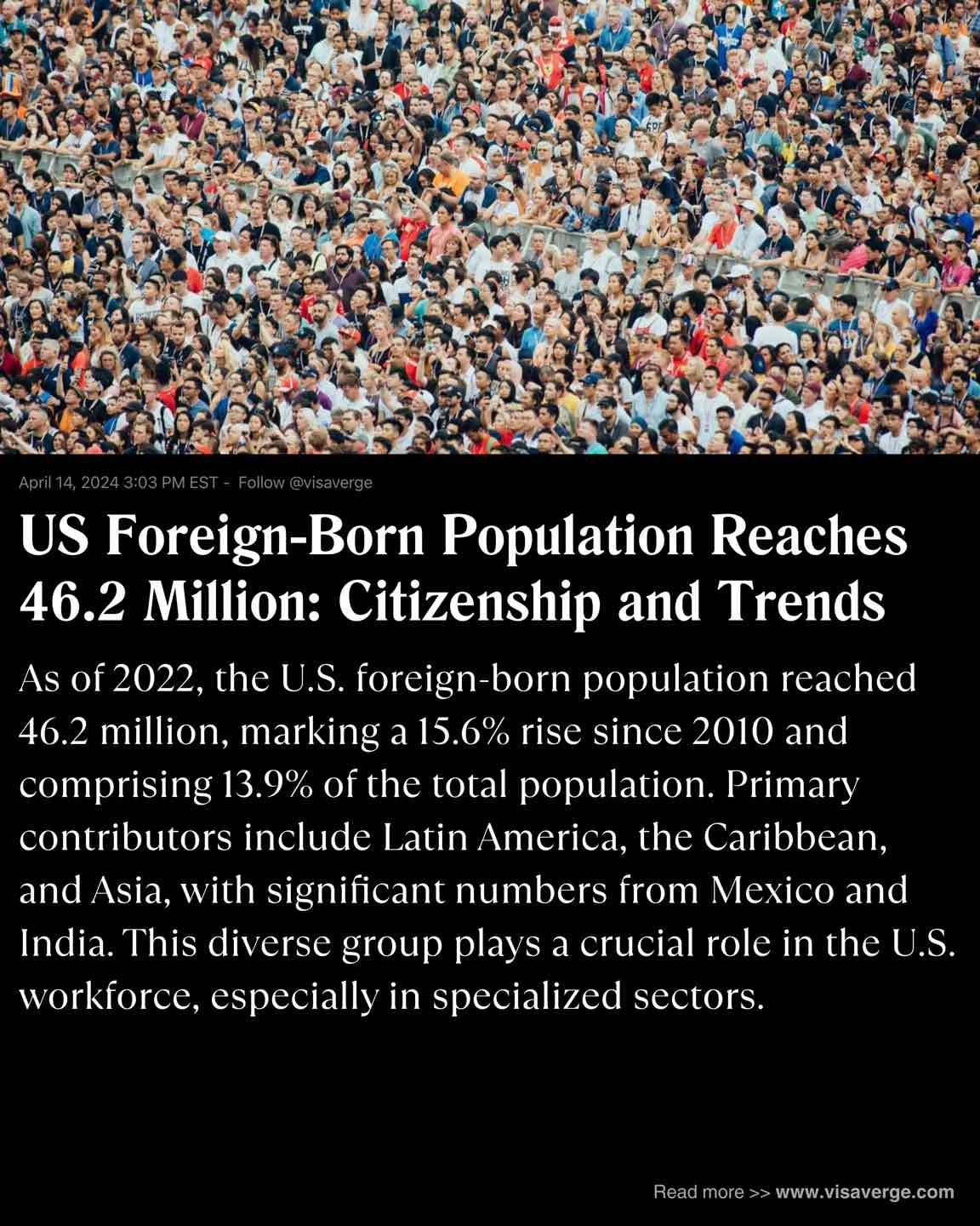 US Foreign-Born Population Reaches 46.2 Million: Citizenship and Trends US Foreign-Born Population Reaches 46.2 Million: Citizenship and Trends