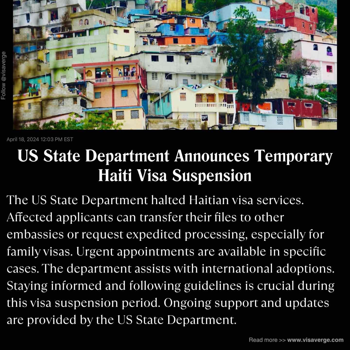 US State Department Announces Temporary Haiti Visa Suspension US State Department Announces Temporary Haiti Visa Suspension
