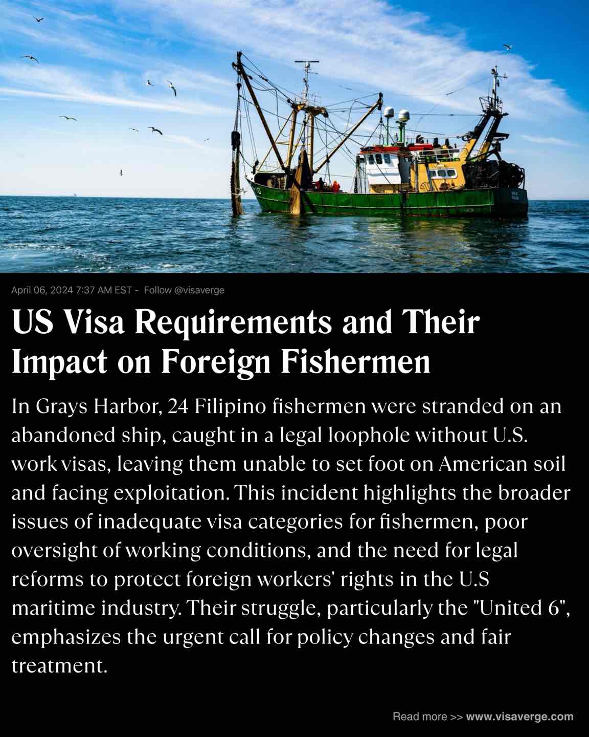 US Visa Requirements and Their Impact on Foreign Fishermen US Visa Requirements and Their Impact on Foreign Fishermen
