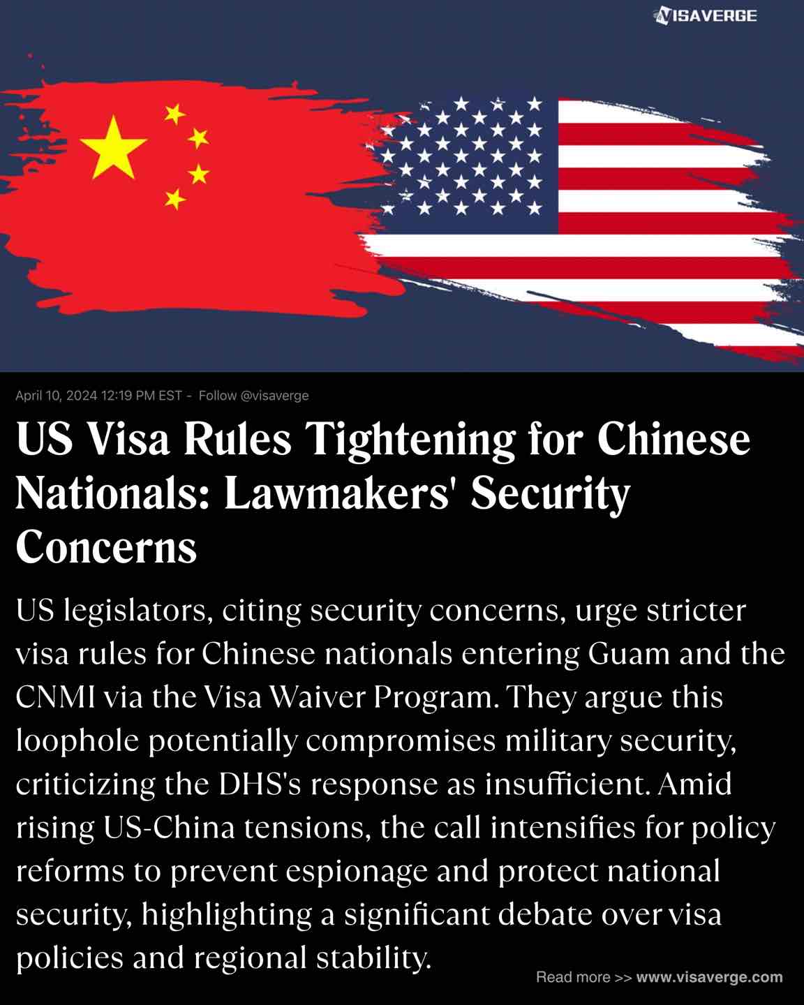 US Visa Rules Tightening for Chinese Nationals: Lawmakers' Security Concerns US Visa Rules Tightening for Chinese Nationals: Lawmakers' Security Concerns