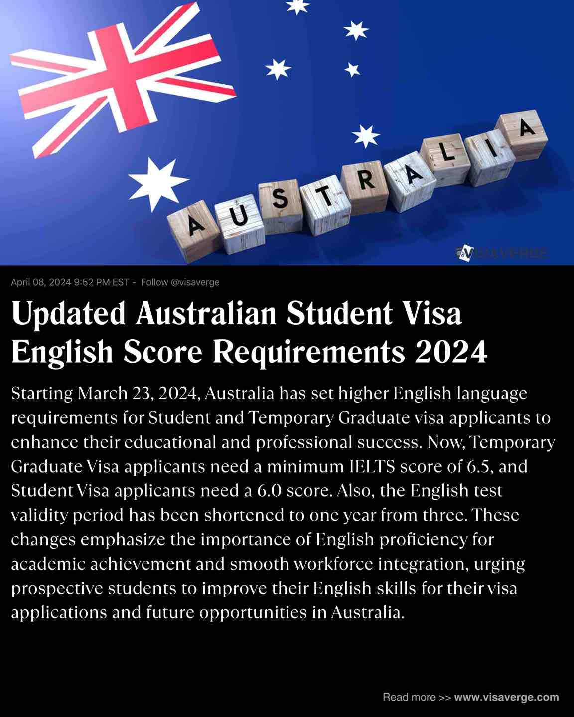 Updated Australian Student Visa English Score Requirements 2024 Updated Australian Student Visa English Score Requirements 2024