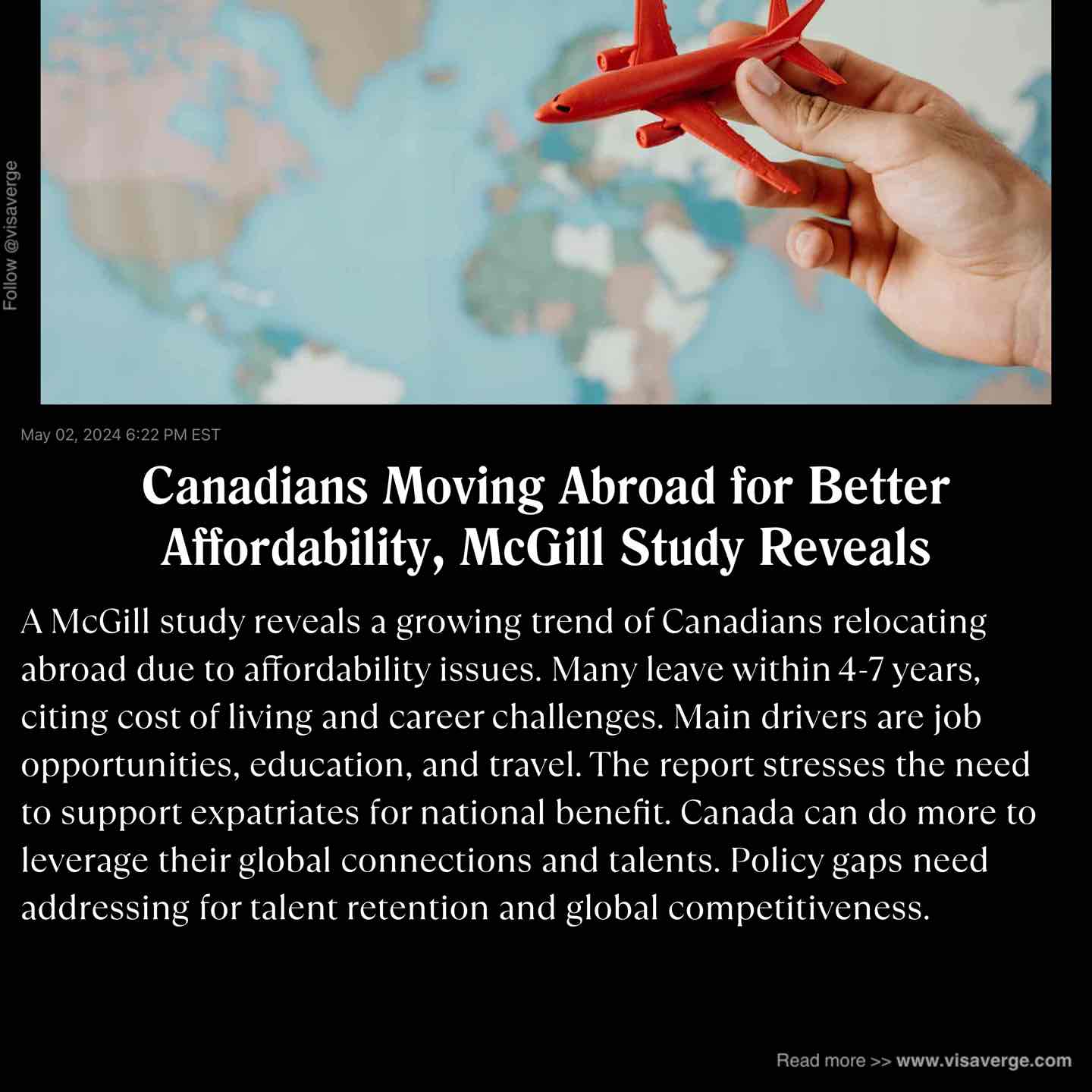 Canadians Moving Abroad for Better Affordability, McGill Study Reveals