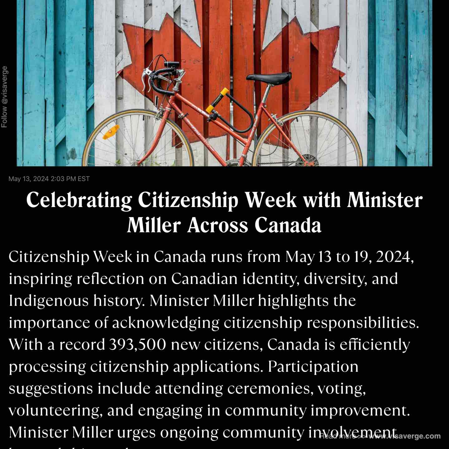 Celebrating Citizenship Week with Minister Miller Across Canada