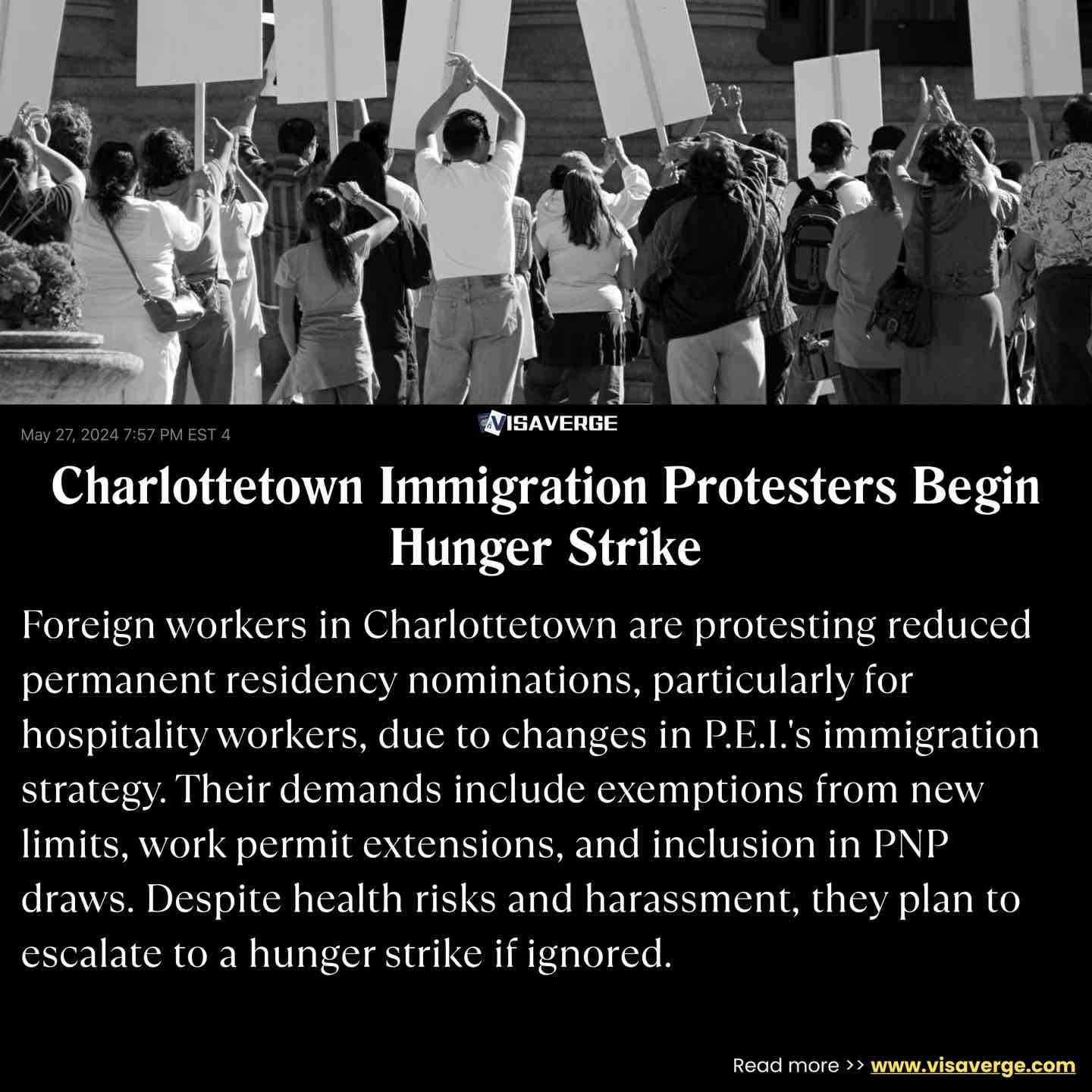 Charlottetown Immigration Protesters Begin Hunger Strike Charlottetown Immigration Protesters Begin Hunger Strike
