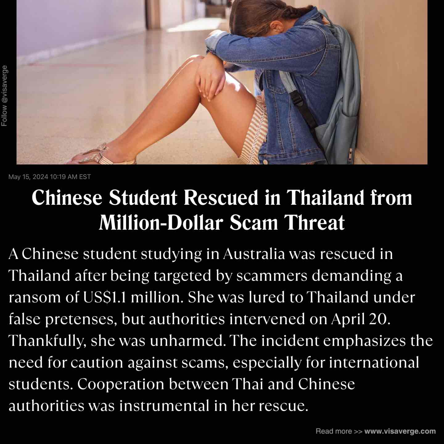Chinese Student Rescued in Thailand from Million-Dollar Scam Threat Chinese Student Rescued in Thailand from Million-Dollar Scam Threat