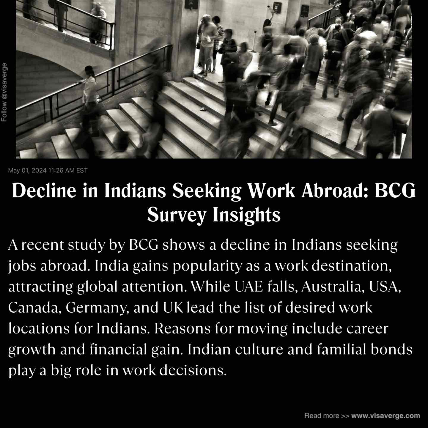 Decline in Indians Seeking Work Abroad: BCG Survey Insights