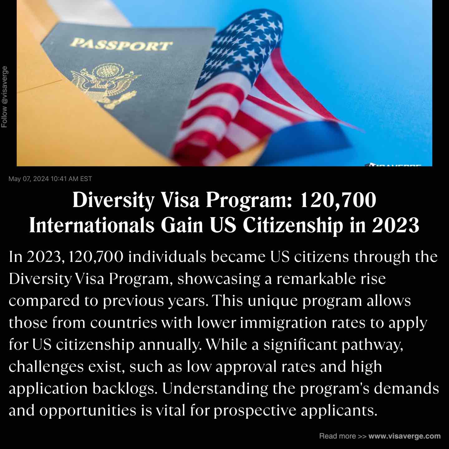 Diversity Visa Program: 120,700 Internationals Gain US Citizenship in 2023