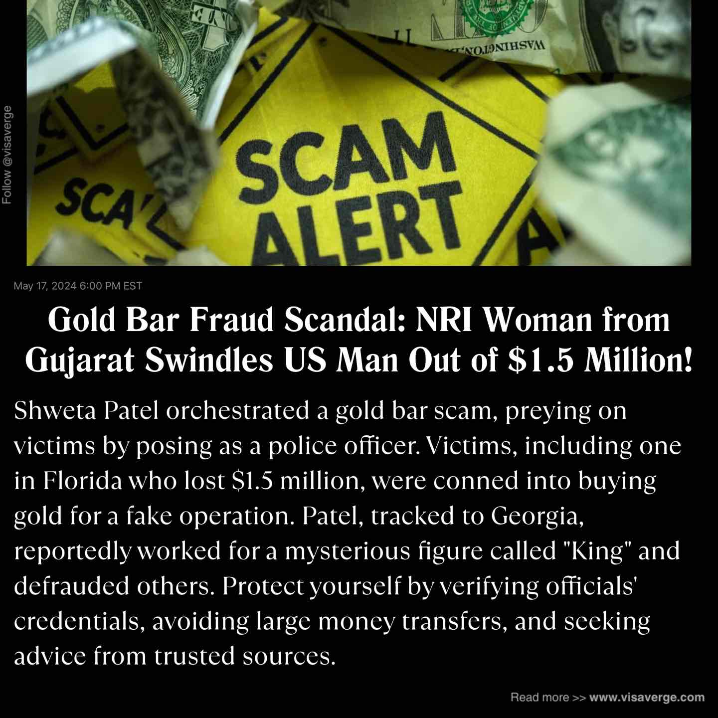 Gold Bar Fraud Scandal: NRI Woman from Gujarat Swindles US Man Out of $1.5 Million!