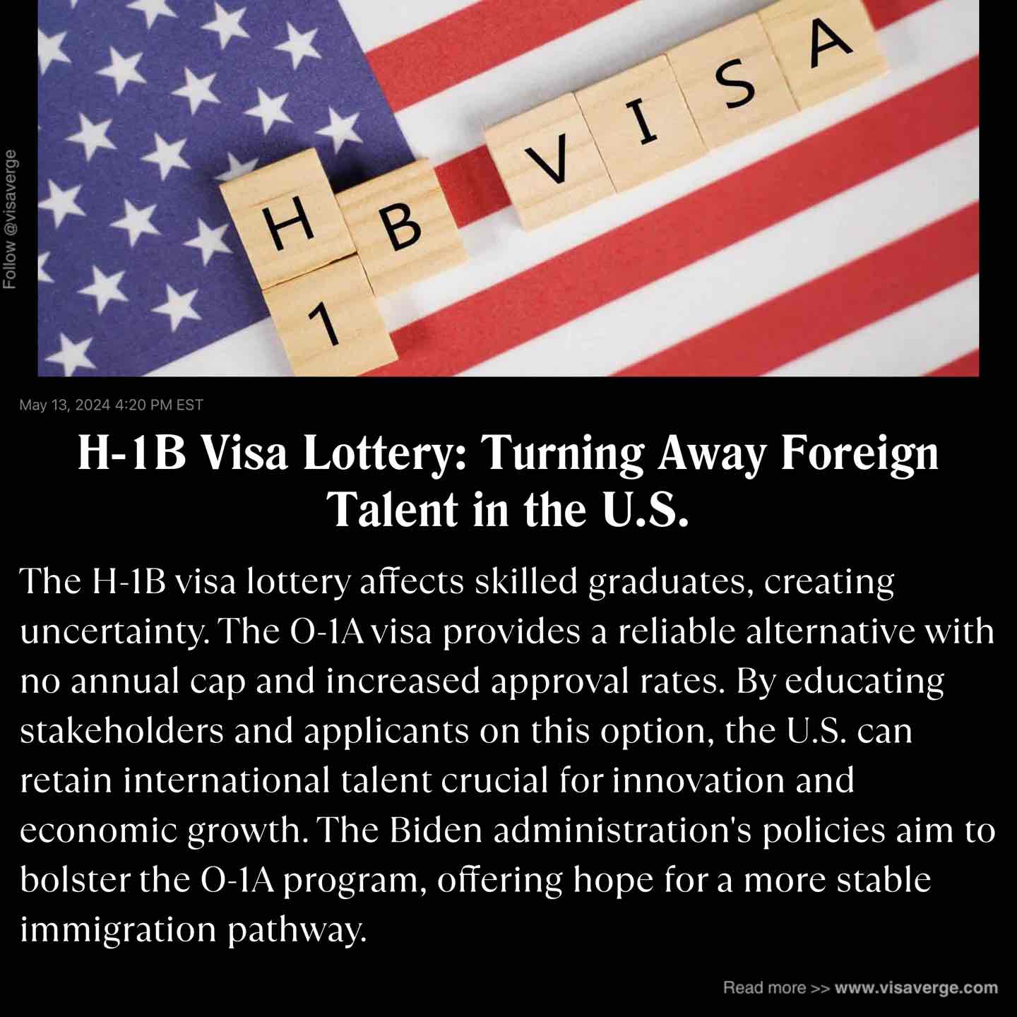 H-1B Visa Lottery: Turning Away Foreign Talent in the U.S. H-1B Visa Lottery: Turning Away Foreign Talent in the U.S.