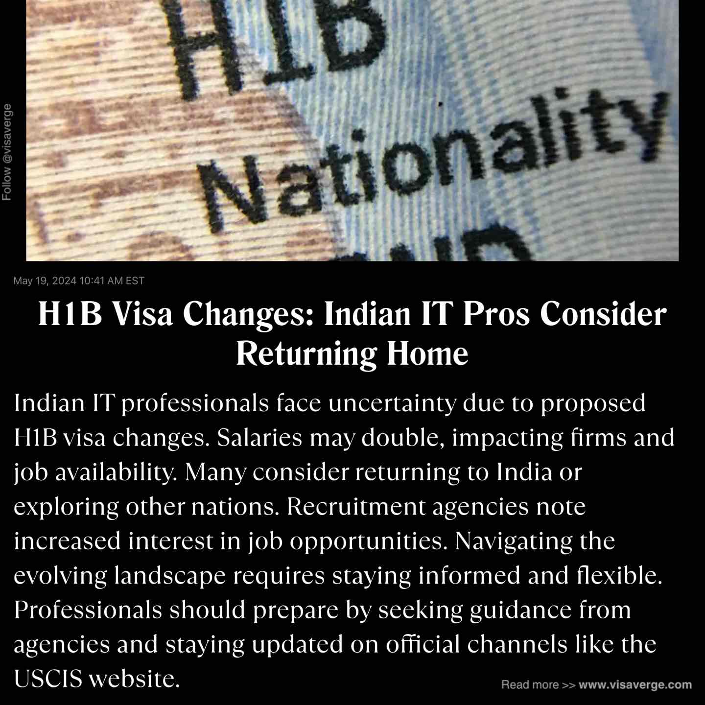 H1B Visa Changes: Indian IT Pros Consider Returning Home H1B Visa Changes: Indian IT Pros Consider Returning Home