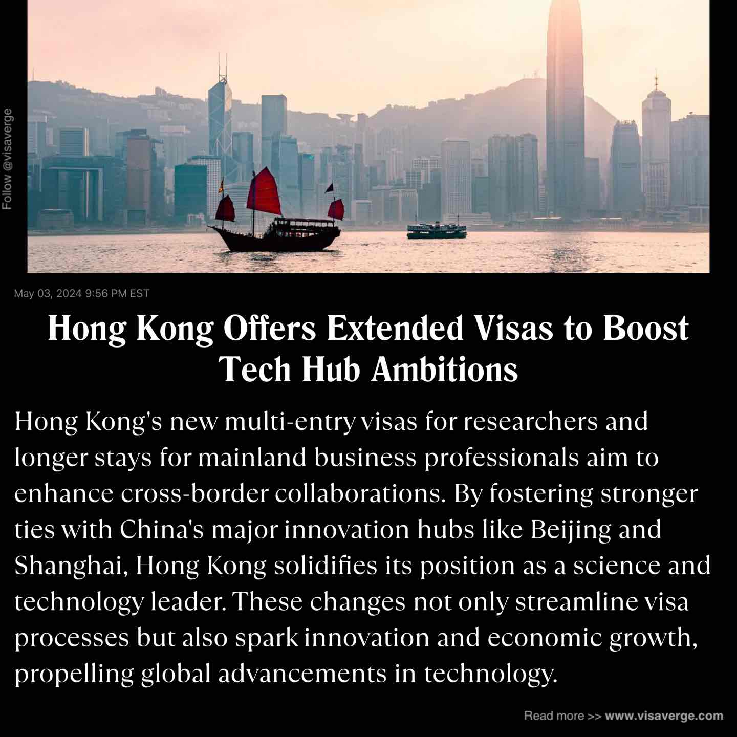 Hong Kong Offers Extended Visas to Boost Tech Hub Ambitions Hong Kong Offers Extended Visas to Boost Tech Hub Ambitions