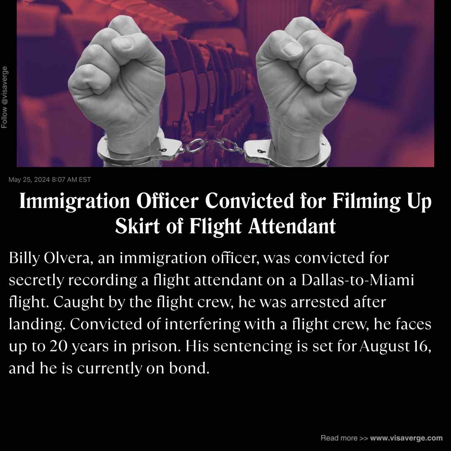 Immigration Officer Convicted for Filming Up Skirt of Flight Attendant Immigration Officer Convicted for Filming Up Skirt of Flight Attendant