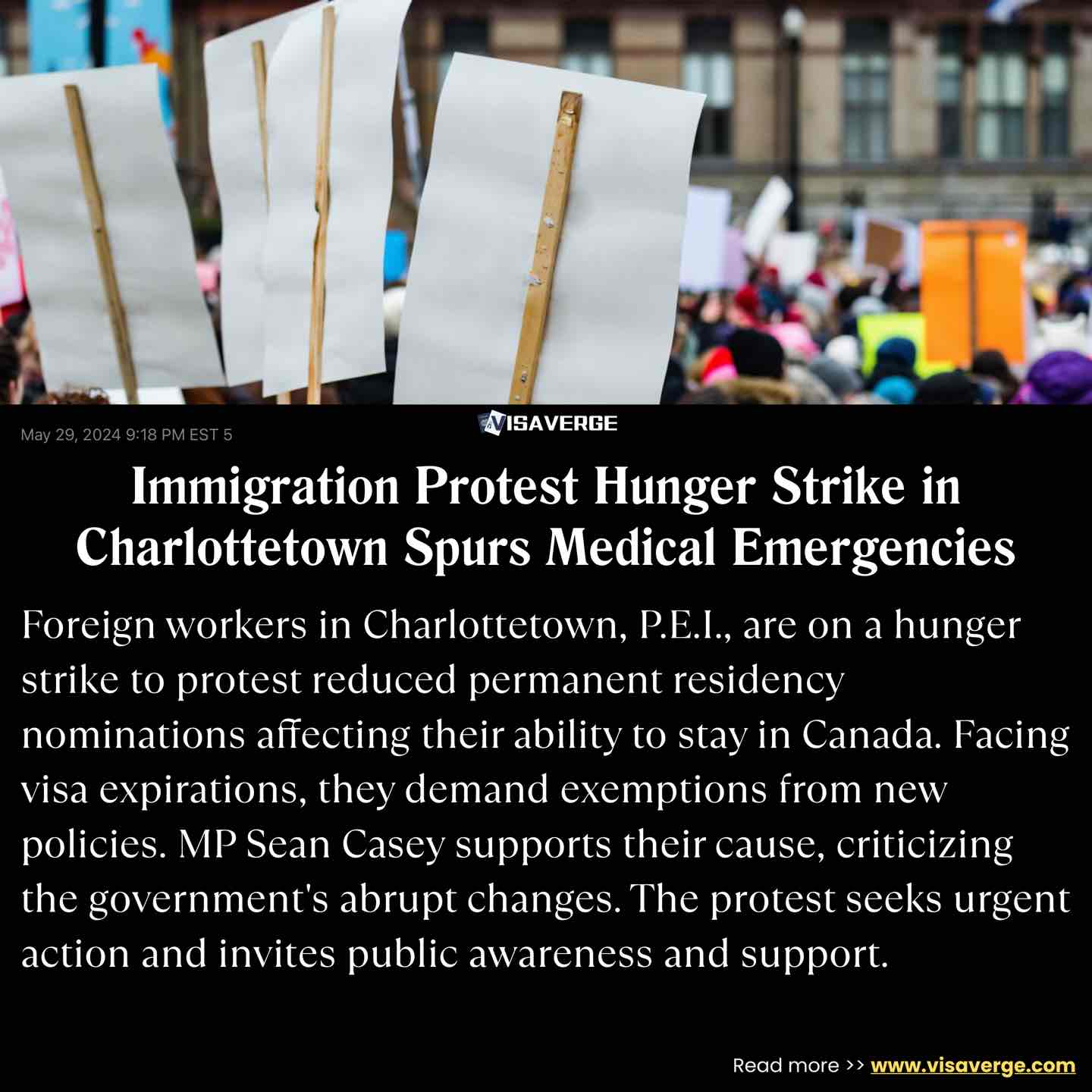 Immigration Protest Hunger Strike in Charlottetown Spurs Medical Emergencies Immigration Protest Hunger Strike in Charlottetown Spurs Medical Emergencies