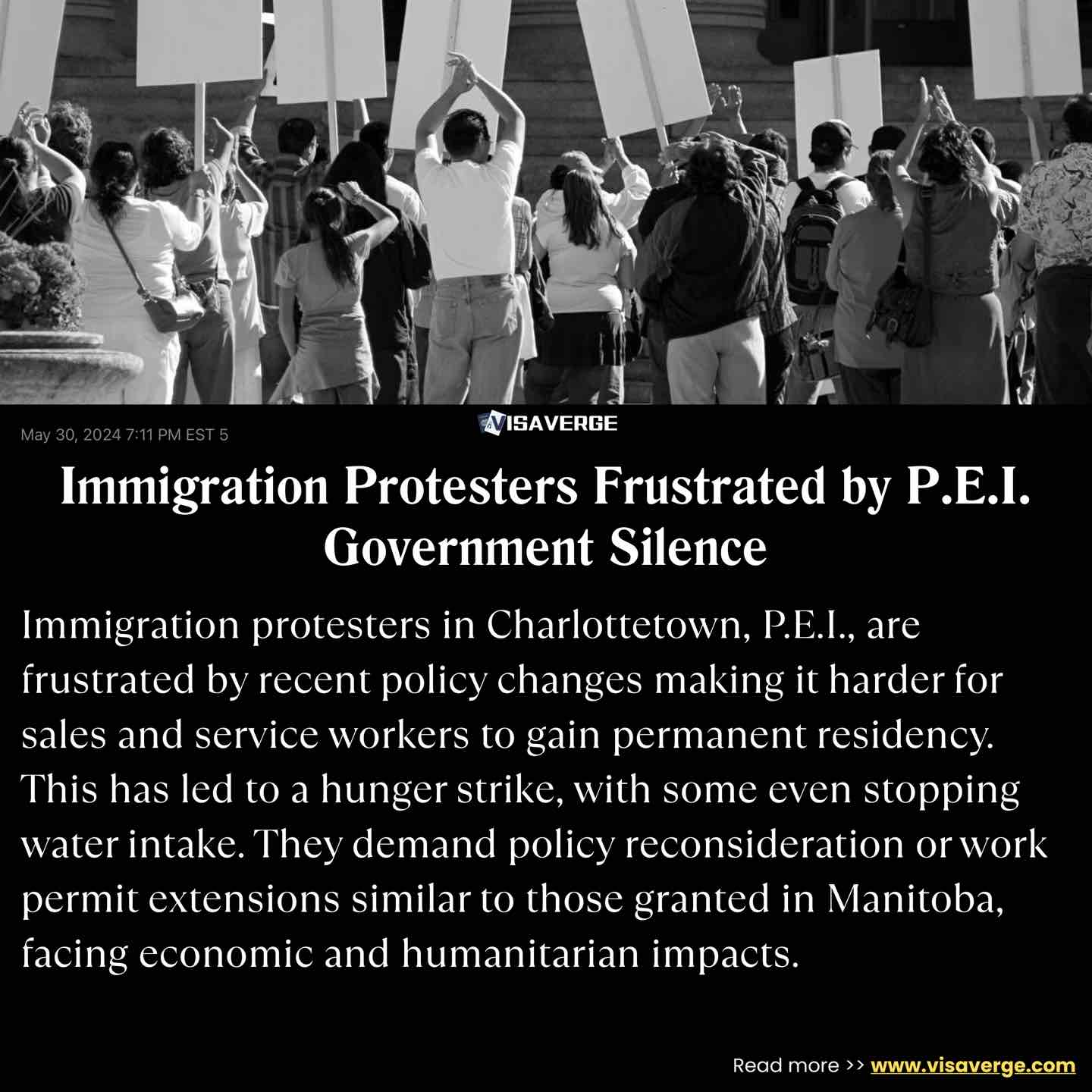 Immigration Protesters Frustrated by P.E.I. Government Silence Immigration Protesters Frustrated by P.E.I. Government Silence